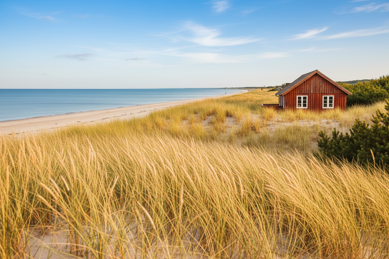 Dansk sommerhus i sol